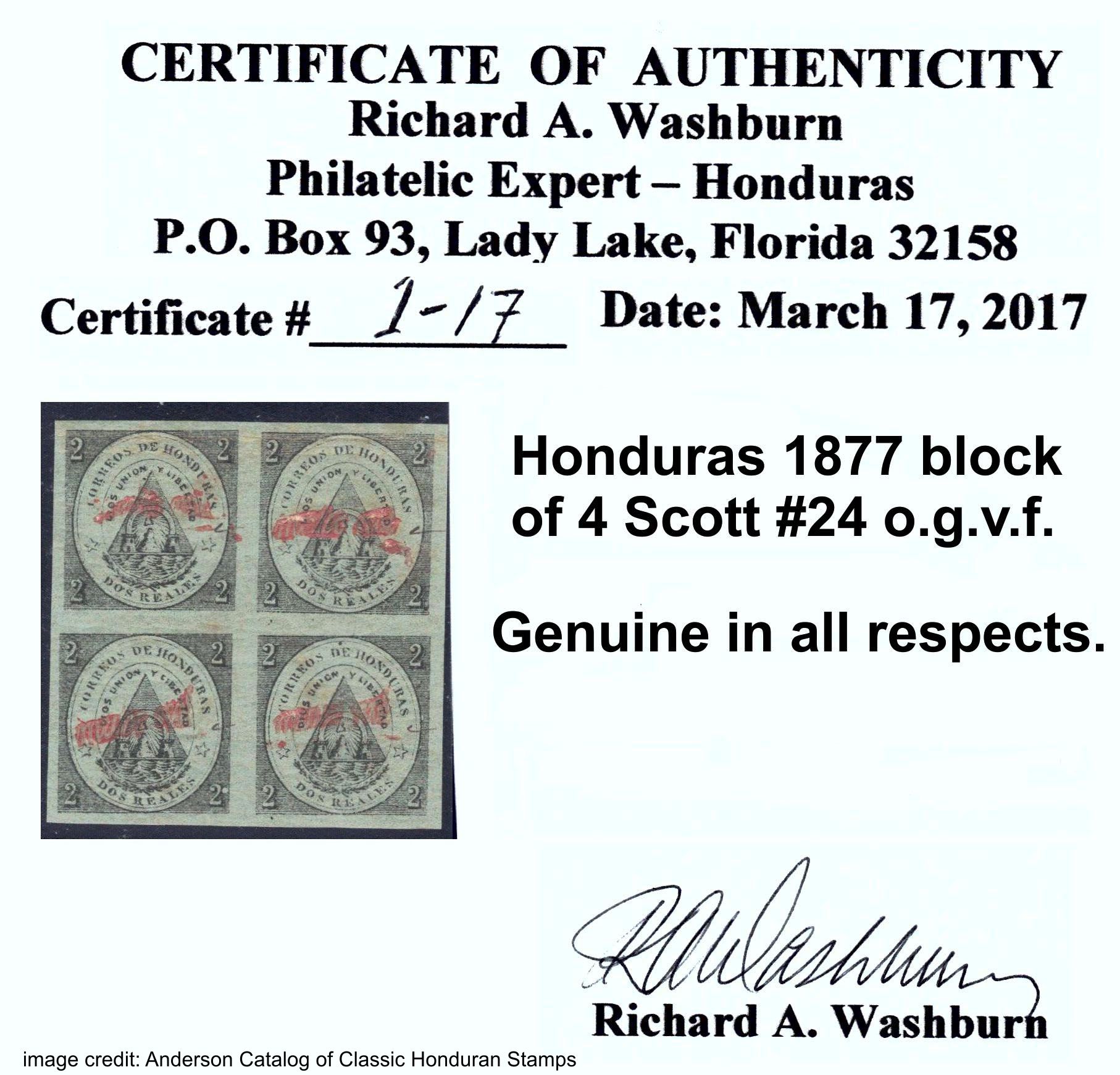 Washburn certificate